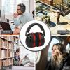 Walfront Noise-Reduction Earmuffs for Babies to Adults, Adjustable and Foldable, Black/Red view 2