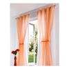 2 Sheer Voile Curtains, Transparent Polyester, Solid Color, 140 × 120 cm view 1