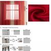2 Sheer Voile Curtains, Transparent Polyester, Solid Color, 140 × 120 cm view 4