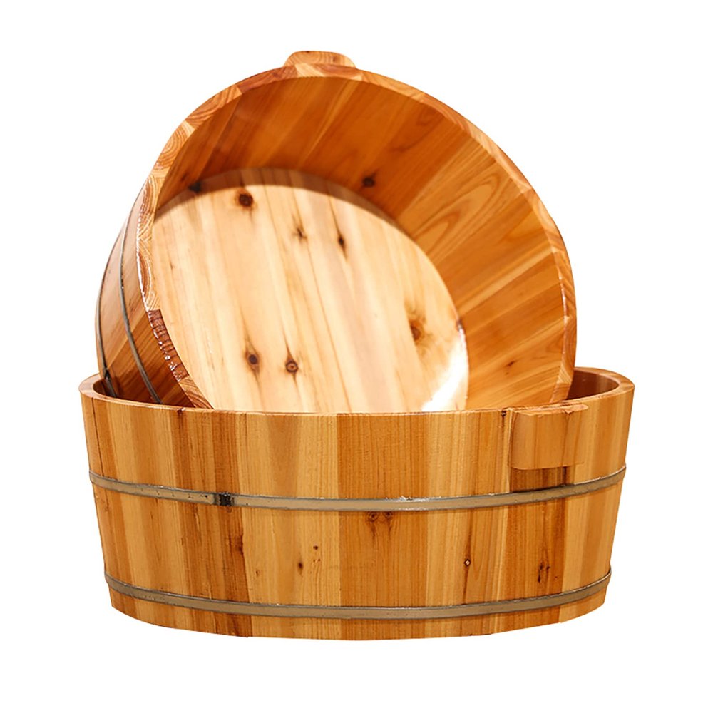 Solid Wood Foot Bath Bucket for Soaking and Pedicures