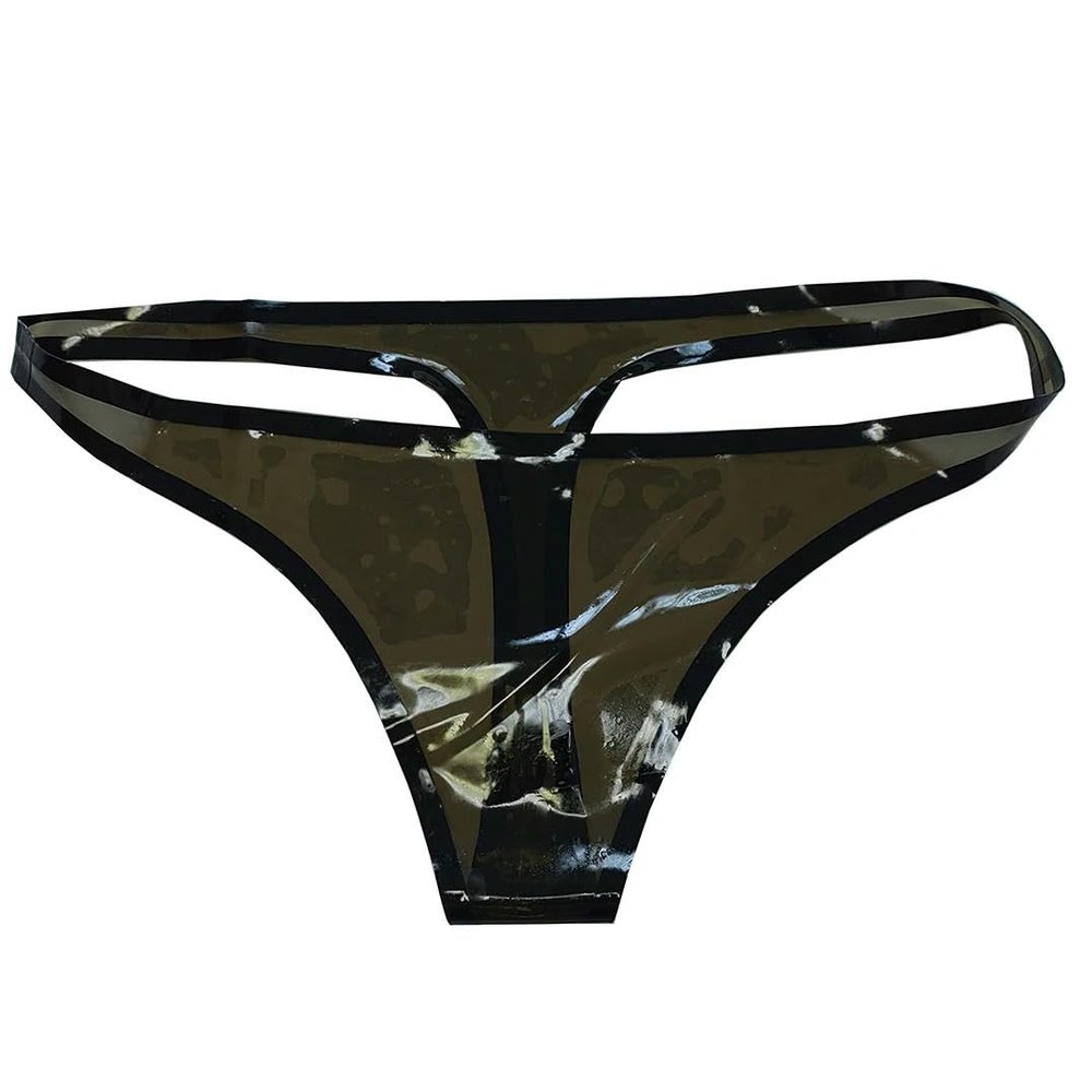 GAYLOP Sexy Latex Rubber Women's Briefs, Blue, M