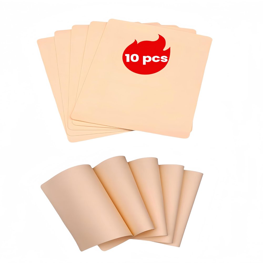 10-Piece 1 mm Tattoo Practice Skin, 18.8 x 14.2 cm, Double-Sided Synthetic Skin for Tattooing, PMU and Microblading