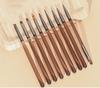 Nail Art Brush Set, 9-Piece Nail Design Painting Brushes, Professional Fine Liner Brushes, Brown view 2