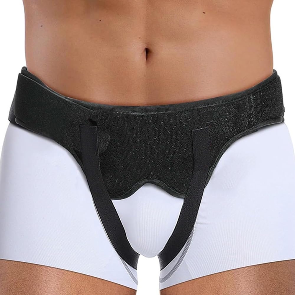 Scrotal Support for Men After Surgery, Hernia Belt for Women, Breathable Adjustable Groin Support (XL)