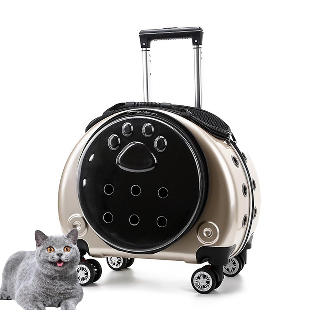 PJDDP Pet Carrier Trolley, Gold