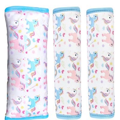 HECKBO 2 Seat Belt Pads + 1 Seat Belt Cushion, Unicorn