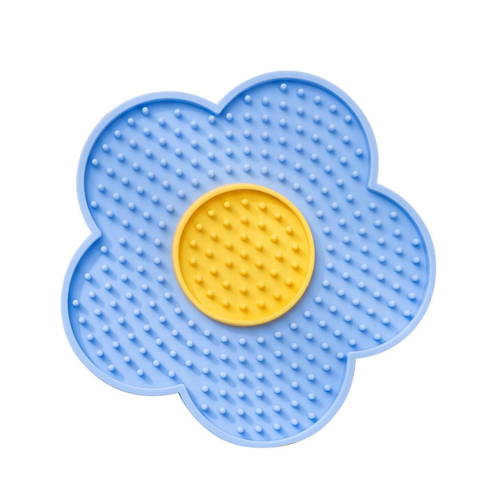 Pet Distraction Mat for Dogs, Silicone Flower Lick Pad with Suction Cups