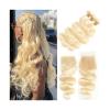 613 Blonde Body Wave Brazilian Human Hair Bundles with Lace Closure view 1