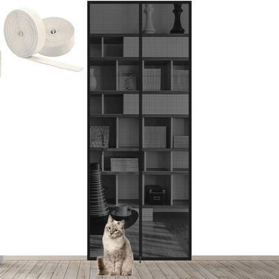 Reinforced Pet-Safe Screen Door for Cats and Dogs, Double-Zipper Mesh Curtain for Bedroom and Patio, Living Room (100x
