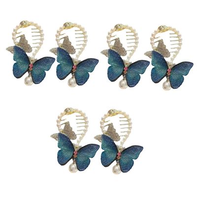 Healeved 6-Piece Rhinestone Butterfly Hair Clips for Women