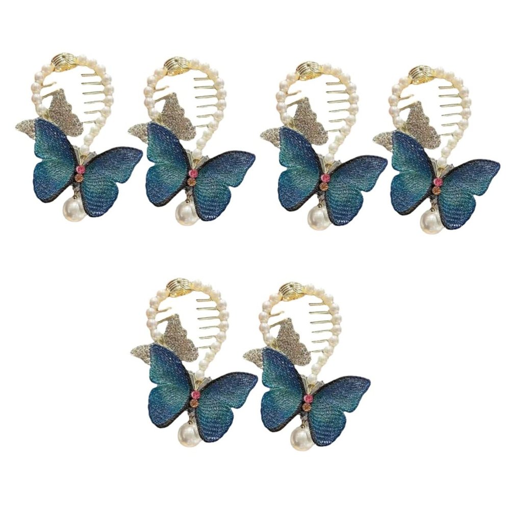 Healeved 6-Piece Rhinestone Butterfly Hair Clips for Women