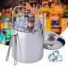 GAOUSD Stainless Steel Ice Bucket with Ice Tray and Tongs, 1.3 L view 1