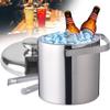 GAOUSD Stainless Steel Ice Bucket with Ice Tray and Tongs, 1.3 L view 2