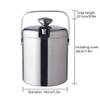 GAOUSD Stainless Steel Ice Bucket with Ice Tray and Tongs, 1.3 L view 3