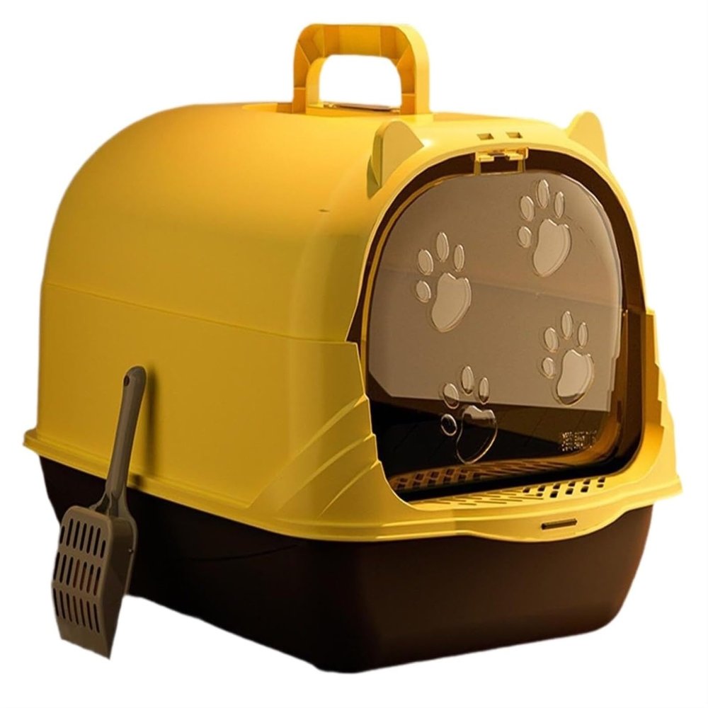 JYARZ Covered Cat Litter Box with Scoop, Black