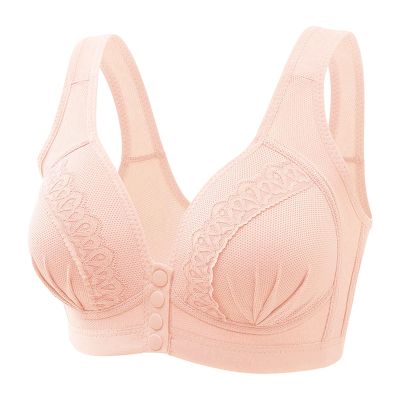 Women's Sexy Lace Front-Button Shaping-Cup Shoulder-Strap Large-Size Underwire Bra Uncomfortable102