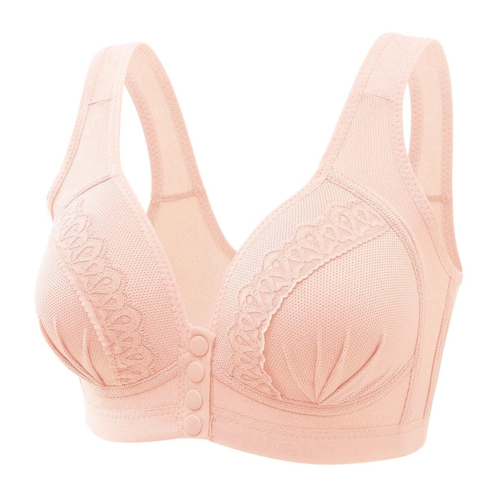Women's Sexy Lace Front-Button Shaping-Cup Shoulder-Strap Large-Size Underwire Bra Uncomfortable102