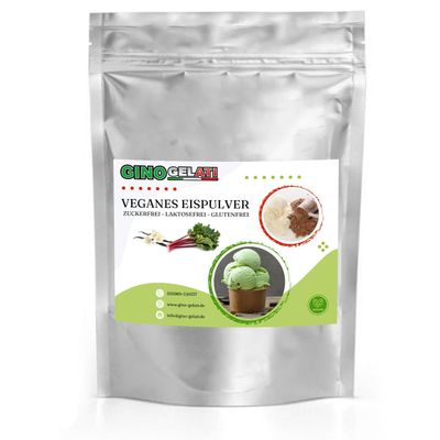 Gino Gelati Vanilla Vegan Ice Cream Powder, Sugar-Free, Lactose-Free, Quick & Easy Preparation, Made in Germany (333 g, Vanilla Rhubarb)