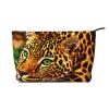 WapNo Spotted Women's Leopard-Print Cosmetic Bag, Portable Travel Makeup Organizer, Black, One Size view 1