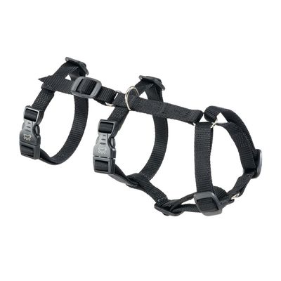 Ferplast Brave Escape-Resistant Dog Harness for Small Dogs, 6-Point Adjustable, Panic Stop, Size S, Black
