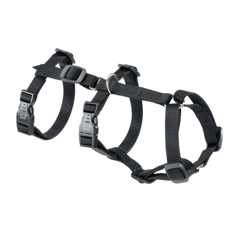 Ferplast Brave Escape-Resistant Dog Harness for Small Dogs, 6-Point Adjustable, Panic Stop, Size S, Black