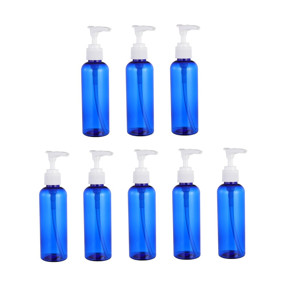 8-Pack 100 mL Blue PET Pump Bottles