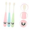 SKISUNO Periodontal Toothbrush for Toddlers, Manual Kids' Toothbrush with Soft Bristles, ABS Handle, 3-Pack, Cartoon Design, Random Color view 3