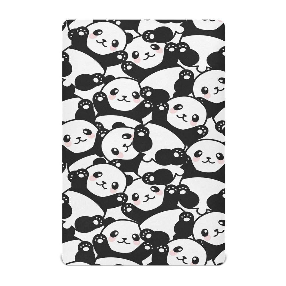 Fitted Crib Sheet Set for Boys and Girls, Black and White Cute Animal