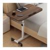 Bed Table, Adjustable Tray, Folding Laptop Desk, Mobile Standing Desk with Wheels, TV Tray for Home, Sofa, Bedside or Computer Use, 60 × 40 cm, Walnut view 1