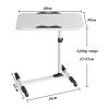 Bed Table, Adjustable Tray, Folding Laptop Desk, Mobile Standing Desk with Wheels, TV Tray for Home, Sofa, Bedside or Computer Use, 60 × 40 cm, Walnut view 2