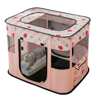 Foldable Puppy Playpen for Dogs, Cats and Rabbits, Indoor/Outdoor, Size S, 70.1 x 55.1 x 45 cm, Pink
