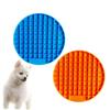 WOONEKY 2-Piece Non-Slip Slow-Feeding Mats for Dogs, Round, Blue and Orange view 2