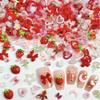 100-Piece 3D Nail Charms, Pink and Red Floral, Heart, Bow and Butterfly Designs view 1
