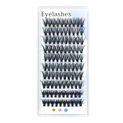 Colored Eyelash Clusters, Pink and Blue, Mixed-Length Wispy Lashes (F, One Size)