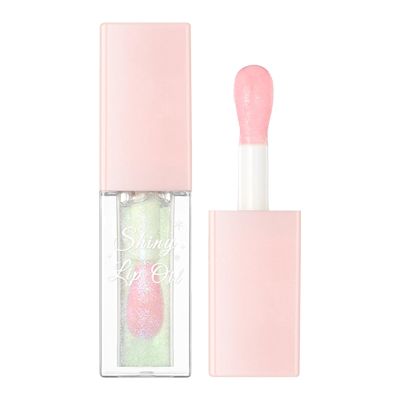 Color-Changing Lip Glow Oil, Moisturizing Glitter Lip Gloss, Green