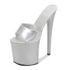 Women's Platform Stiletto High Heels, Open-Toe Sandals, 20 cm Heel, Silver, EU 43 view 1