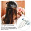 FRCOLOR 2-Piece Blue Bridal Hair Comb Set with Sparkling Rhinestones view 4