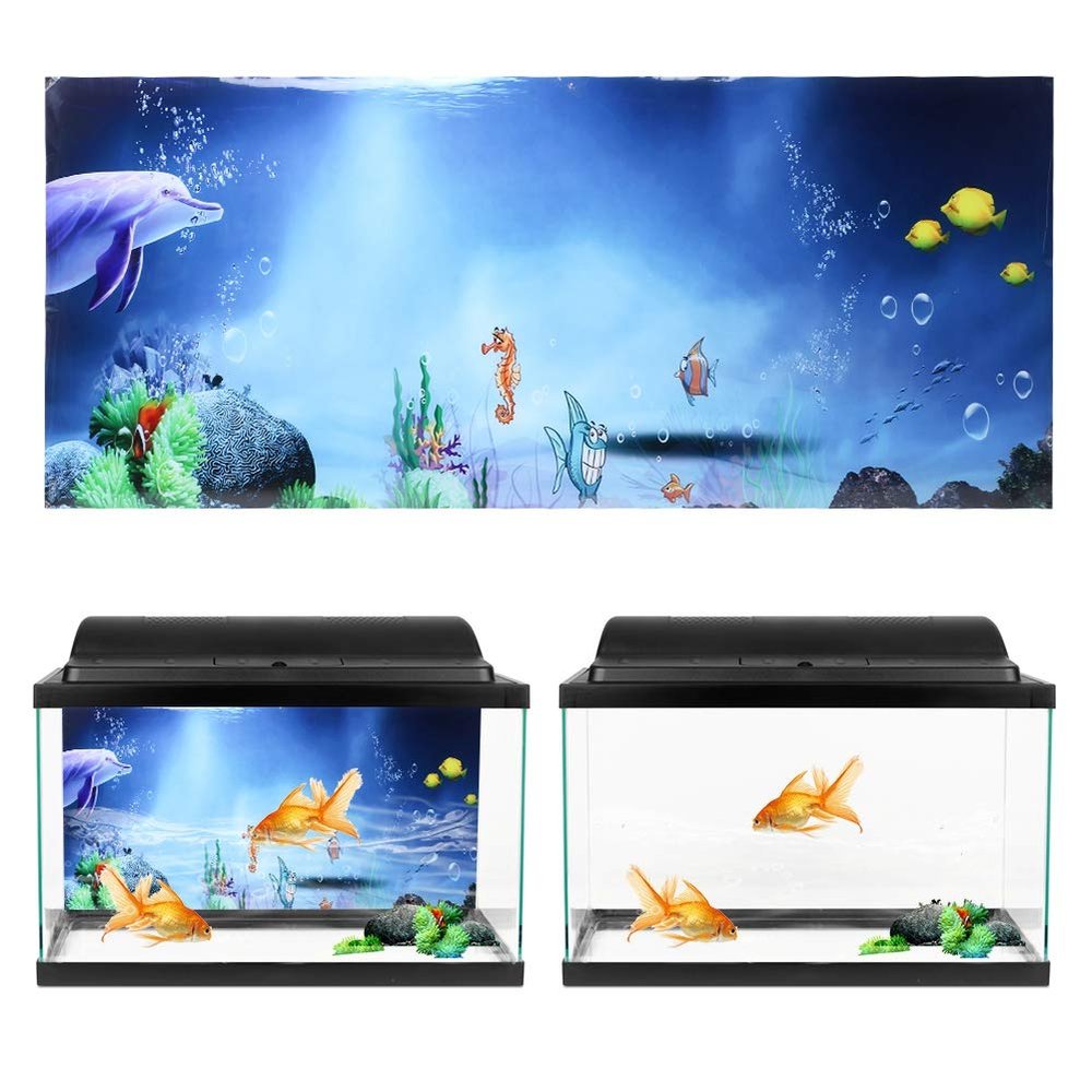 Akozon Waterproof Aquarium Background Sticker
