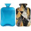 Triangle Art Hot Water Bottle with Cover, 2 L, Large Capacity view 1