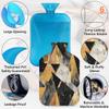 Triangle Art Hot Water Bottle with Cover, 2 L, Large Capacity view 3