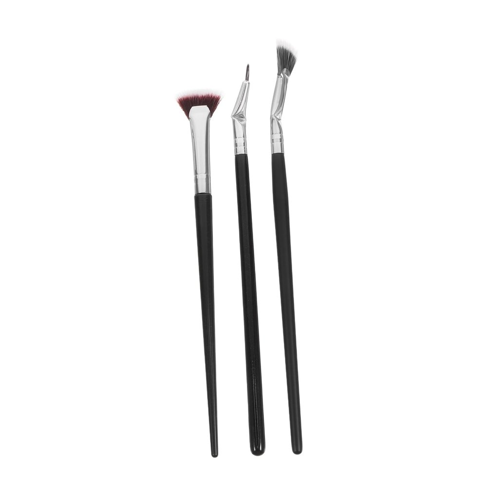 Eyelash Fan Brushes, 1 Set, Black Synthetic Fibers