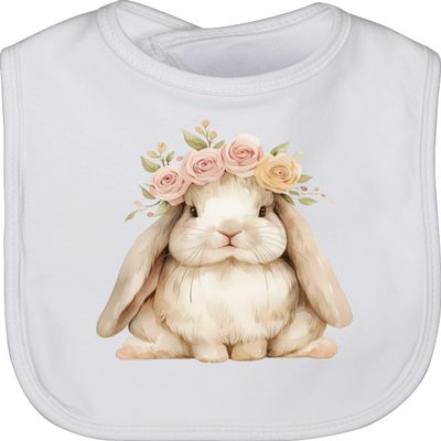 Shirtracer Baby Bib – Cute Easter Bunny – One Size, White