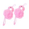 PLAFOPE Practical Bath Sponge, 2-Pack, Flamingo Shower Pouf, PE view 1