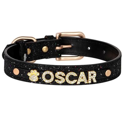 Personalized Dog Collar with Sequin Necklace