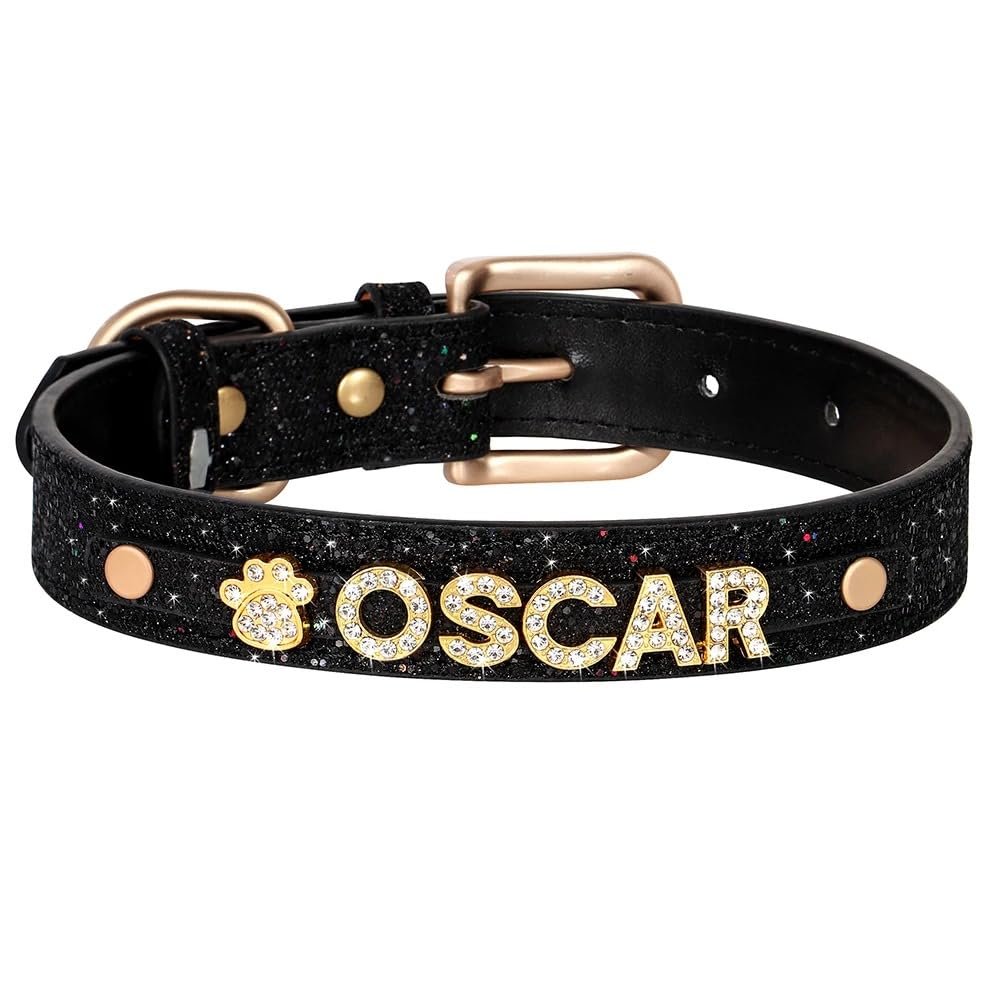 Personalized Dog Collar with Sequin Necklace