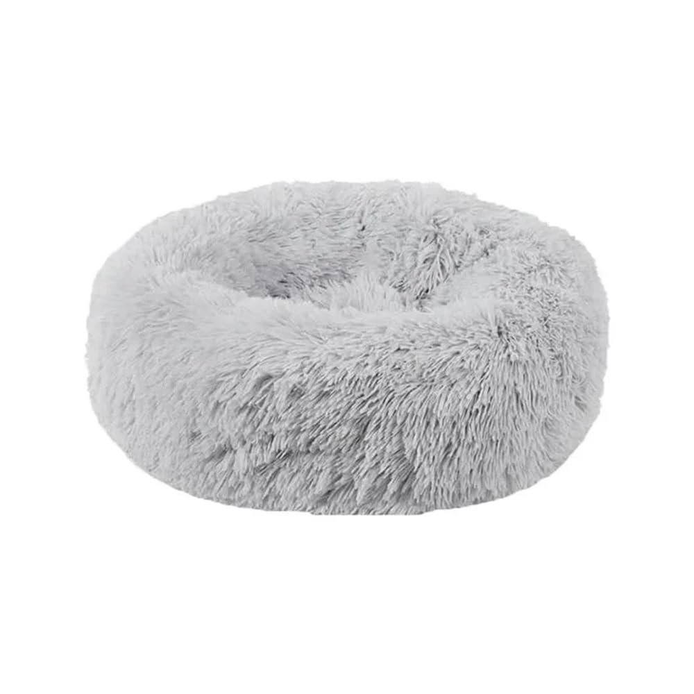 TMAOZW Round Plush Pet Bed, Removable and Washable, Light Gray, 60 x 60 cm