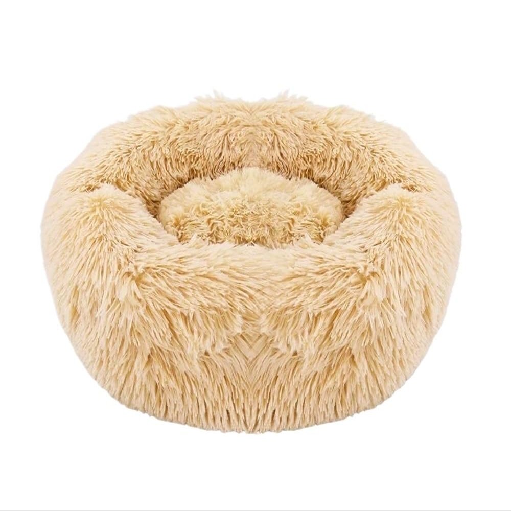 TMAOZW Round Plush Cat House and Pet Bed, Yellow, 70 cm