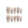 Handcrafted Armor, Removable Pink Heart, Sparkling Cat-Eye Reusable Artificial Nails (Champagne, M) view 1