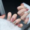 Soft Pink Cat-Eye Handmade Short Fake Nails for Fall and Winter (XS) view 1