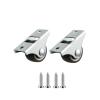 HEXHUASR 2-Pack 1.5-Inch Silent Rubber Caster Wheels view 1